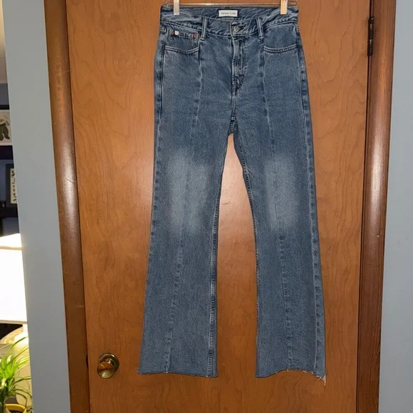 AE 77 Vintage Flare Medium Blue High-Rise Flare Jeans - Picture 1 of 16